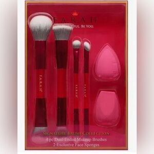 Farah Red and Pink Makeup Brush Set